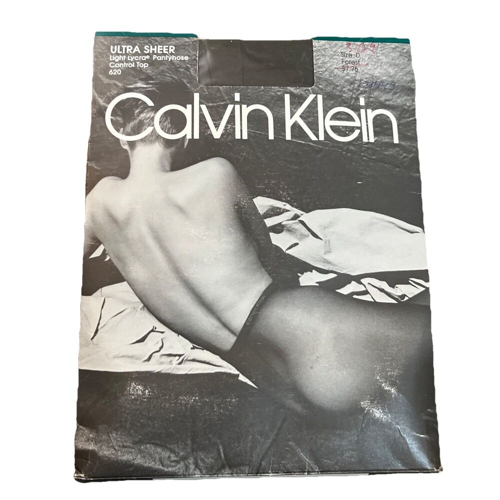 Vintage Calvin Klein Ultra Sheer Pantyhose Size D Forest 1990s Control Top 620